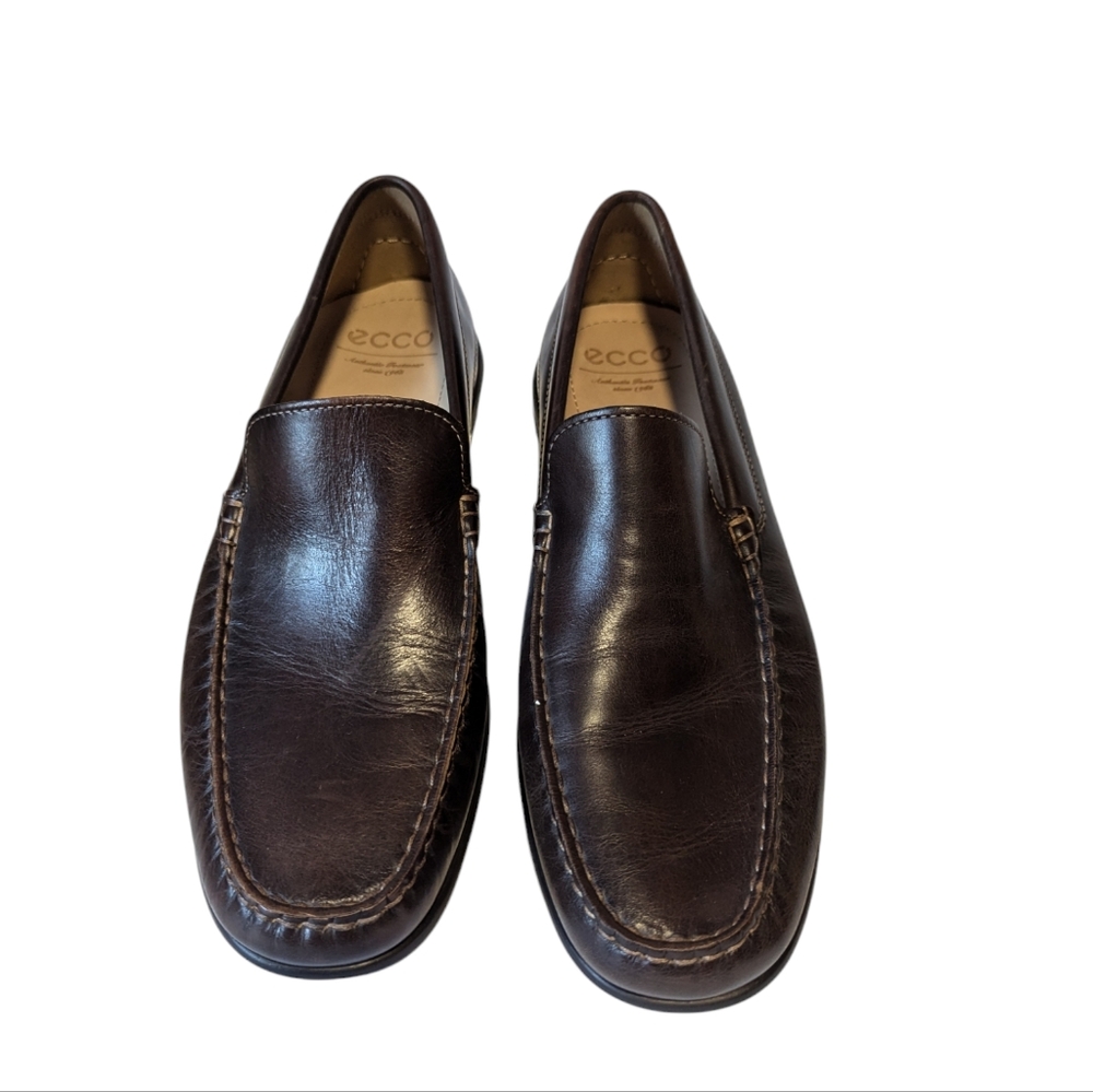 Ecco Men's Classic Moc Coffee Antic Calf Shoe Size 44